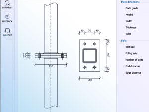 Steel hollow section tension only splice design